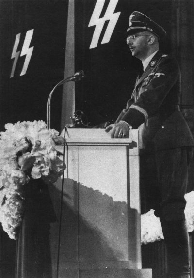 Heinrich Himmler, Reichsführer-SS, at the podium