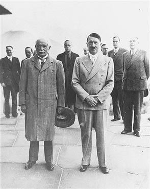 Former British Prime Minister David Lloyd George and Adolf Hitler