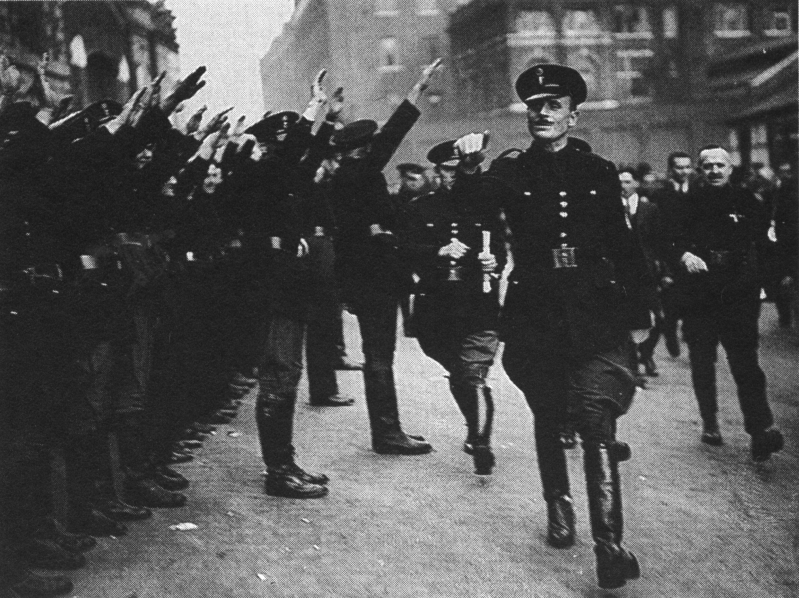 Sir Oswald Mosley inspects his troops